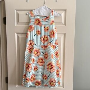 Romeo & Juliet Couture Floral Dress - Blue and Orange
